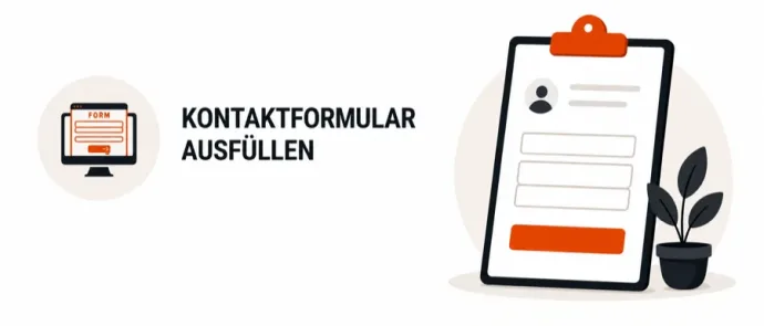Schritt 1 Kontaktformular ausfüllen – Anfrage senden für SEO und Online Marketing Beratung