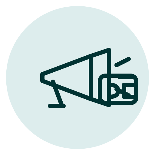 SEA Google Ads Marketing Icon mit Megafon Symbol