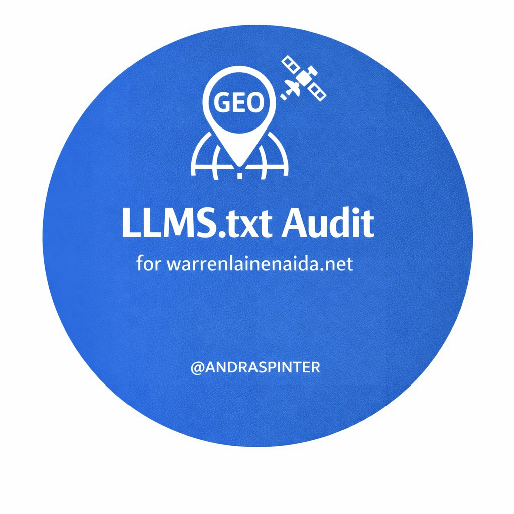 LLMS.txt GEO audit for warrenlainenaida.net by Andras Pinter